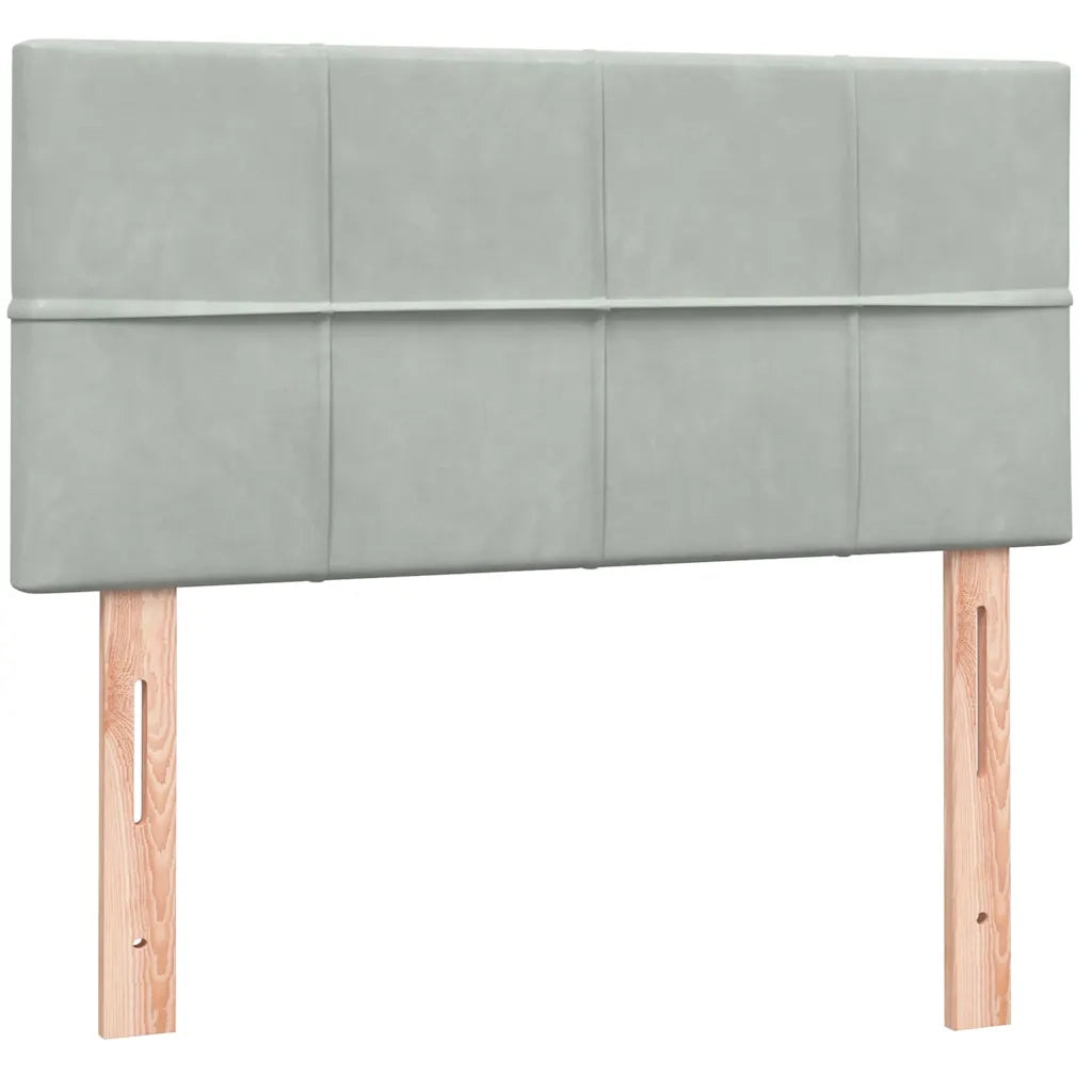 Giroletto a Molle con Materasso Grigio Chiaro 90x220 cm Velluto 3317553