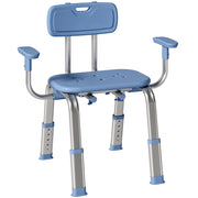 Sgabello da doccia ergonomico con braccioli e schienale regolabili ¨C Minimal ¨C blu