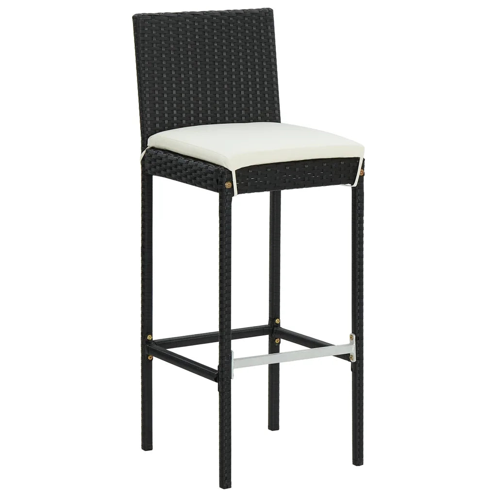 Set da Bar da Giardino 5 pz con Cuscini Nero 3067958