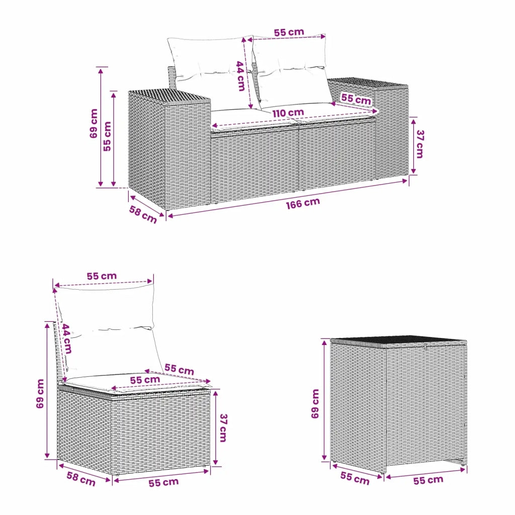 Set di divani 7 pz Grigio e Grigio Scuro 3448844
