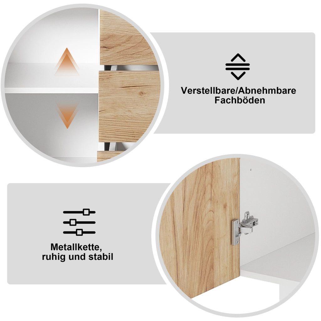 Consolle ingresso salvaspazio ¨C Minimal ¨C Bianco effetto rovere 140x40x85 cm