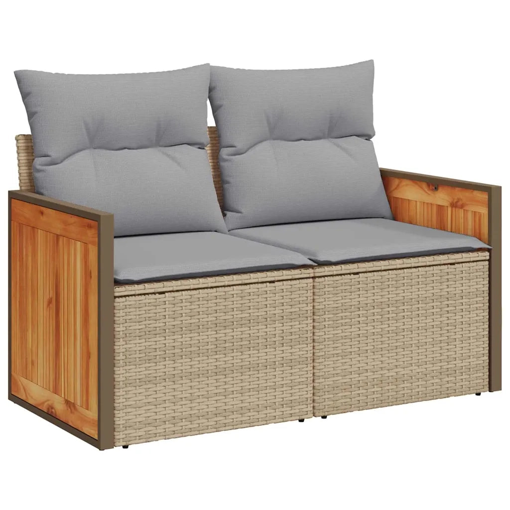 Set Divano da Giardino 10 pcs Beige e Grigio Chiaro polyrattan 3365197