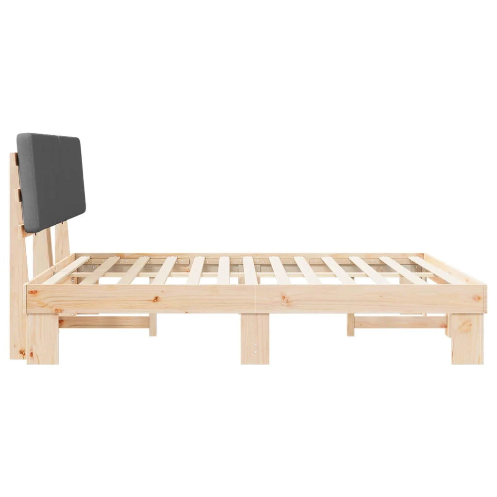 Letto con Testiera Rivestita Grigio scuro 180 x 200 cm