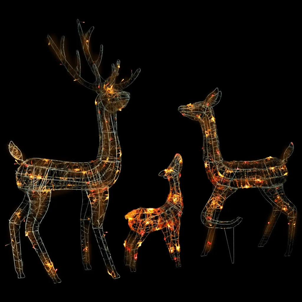 Famiglia di Renne di Natale 300 LED-Luci decorative natalizie Colorati in Acrilico
