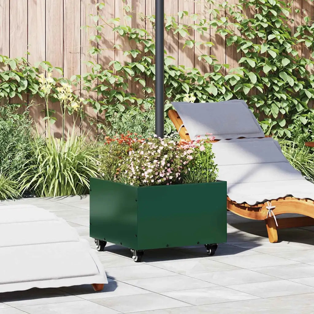 Base per Ombrellone-Supporto per ombrellone Verde 45 x 45 x 45 cm Acciaio