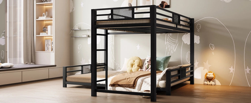letto a castello in metallo nero 204 x 204 cm