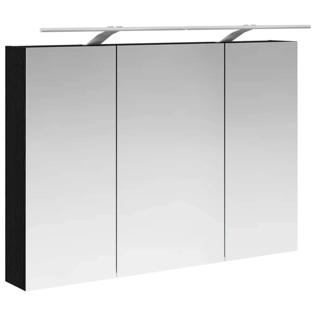 Set di mobili per il bagno 4 pz Rovere Nero 3407096