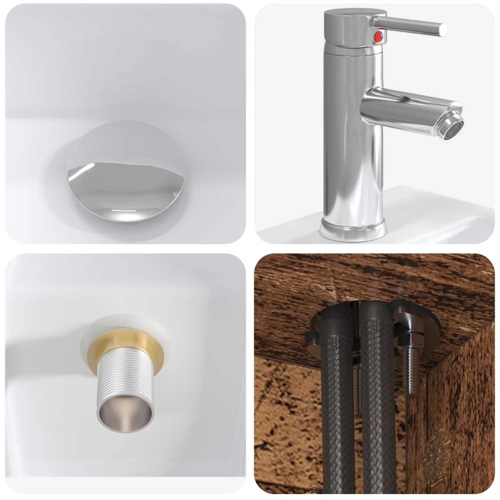 Set di mobili per il bagno 5 pz Legno antico 3406797