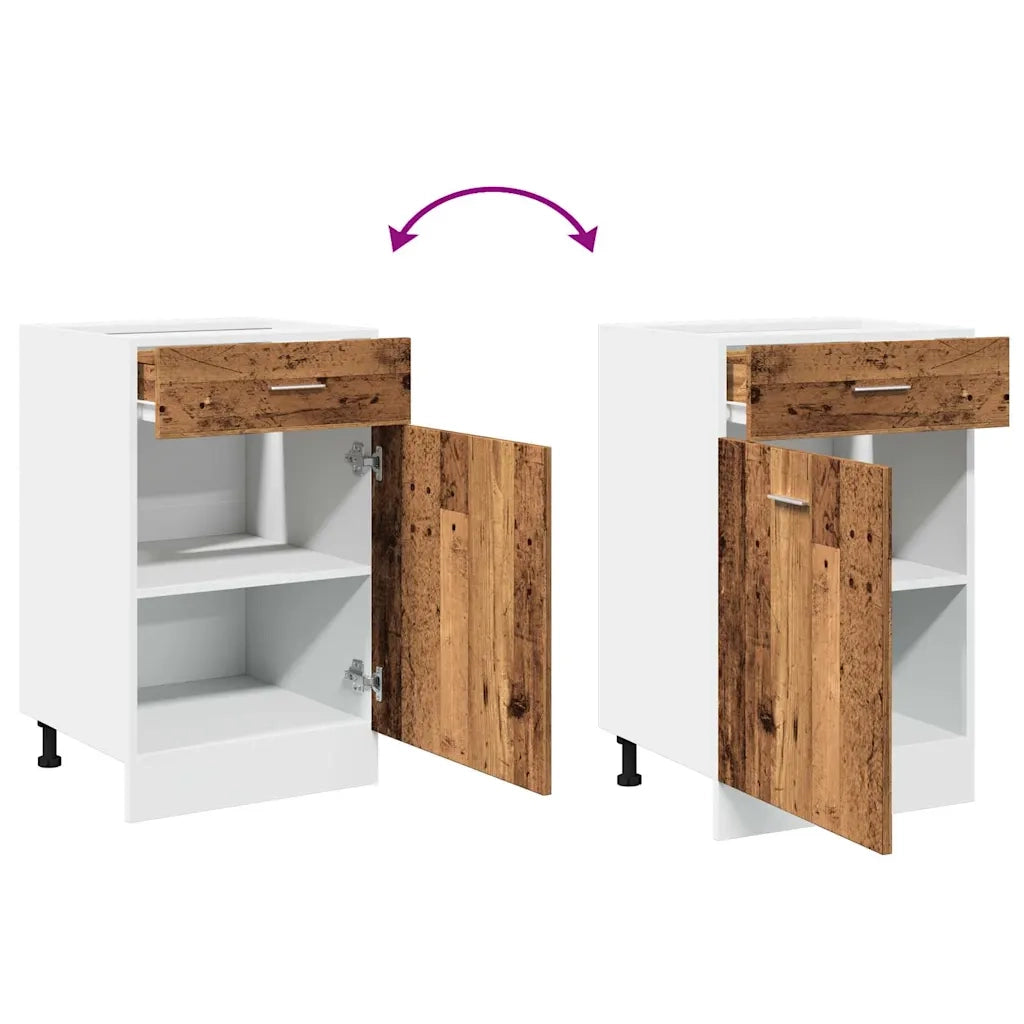 Pensile da cucina | Mobile con Cassetto ¡°Lyon¡± Legno Antico 50x46x81,5cm