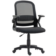 Sedia da Ufficio Ergonomica con Schienale in Rete Traspirante ¨C Xylo ¨C Braccioli Pieghevoli, Supporto Lombare, Nero