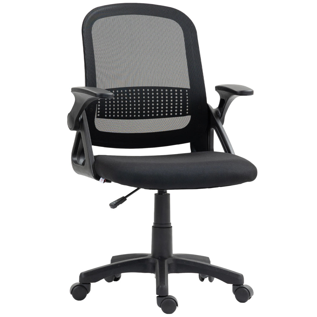 Sedia da Ufficio Ergonomica con Schienale in Rete Traspirante ¨C Xylo ¨C Braccioli Pieghevoli, Supporto Lombare, Nero