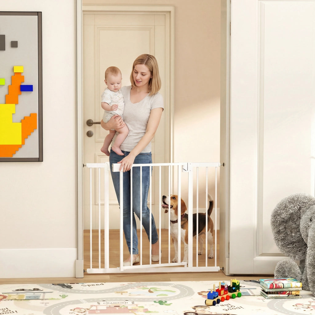 Cancello di Sicurezza per Bambini e Animali ¨C Minimal ¨C Bianco 76-102x76 cm