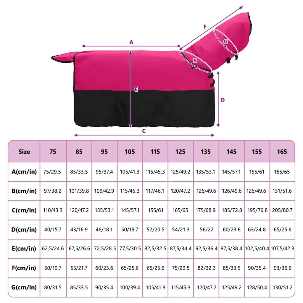 Coperta per Cavalli Rosa e Nero 155 cm Poliestere 42013155
