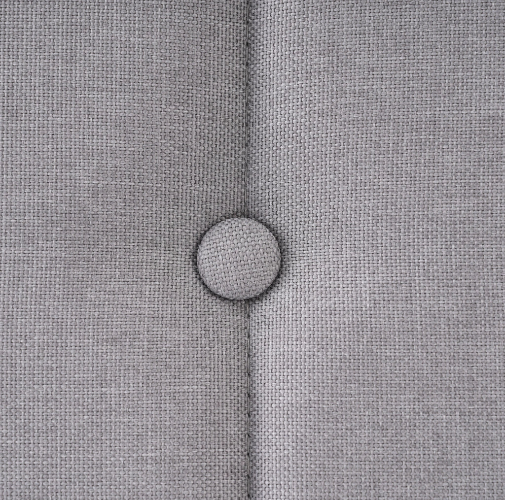 Letto imbottito 140x200 cm in lino grigio con USB e Type-C