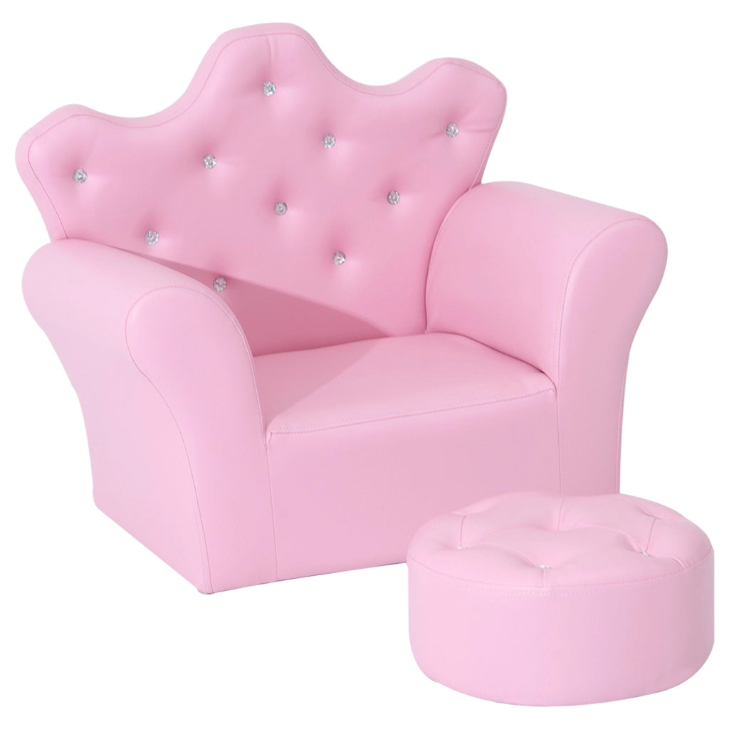 Divano per bambini con pouf ¨C zephmum ¨C rosa