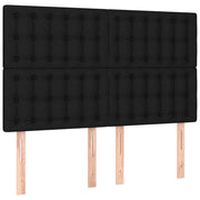 Testiera | Testata Nera 144x5x118/128 cm Tessuto