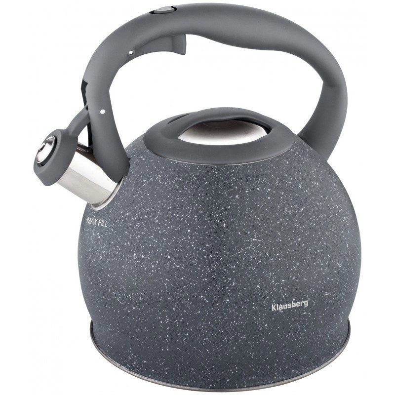Klausberg KB-7267 Bollitore con fischietto e rivestimento in marmo da 3 litri
