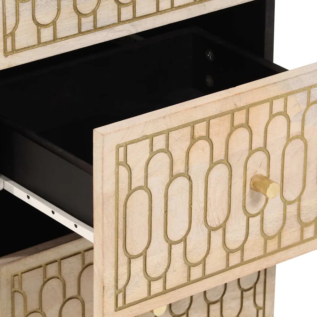 Credenza 40x33x75 cm in Legno Massello di Mango 358271
