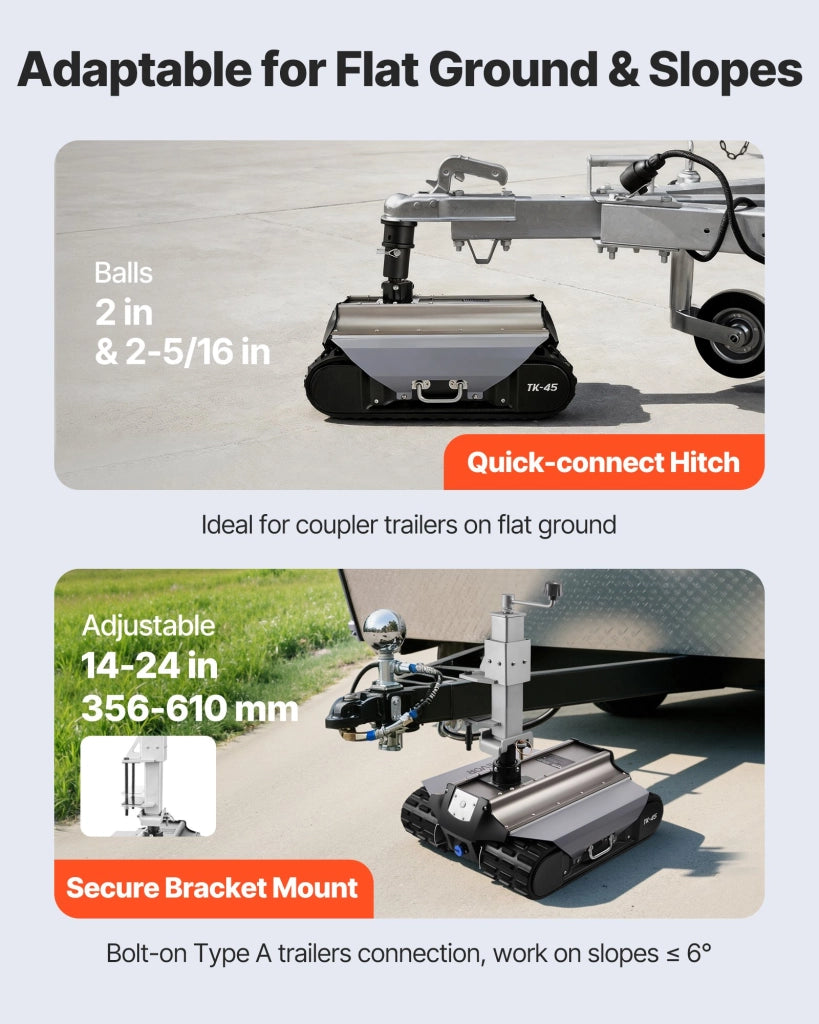 Carrello Elettrico per Rimorchi TK45 Movimentatore Motorizzato con Telecomando 100m Traino 4082 kg per Camper Roulotte Robusto