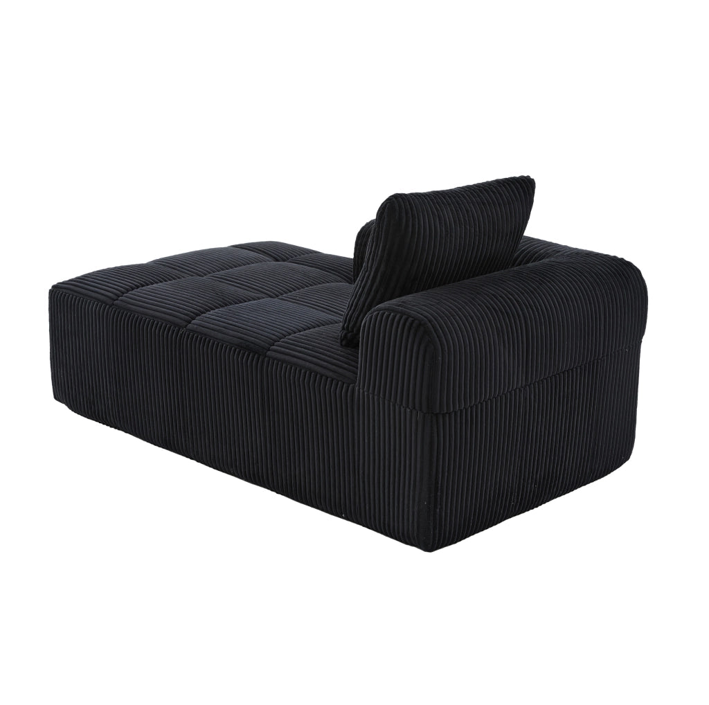 Divano compatto in corduroy con portaoggetti laterale e portabicchieri, dimensioni 158x93x61 cm, resistente e confortevole