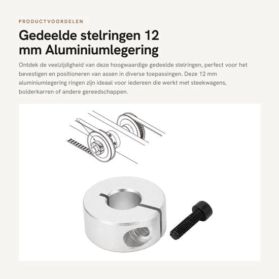 Stabilizzatori 12 mm - Lega di alluminio - Anello di chiusura - Manopola da golf - Fissaggio degli assi - Adatto a diverse applicazioni