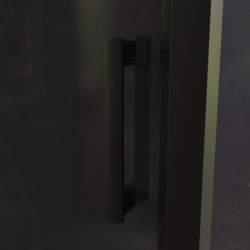 Box doccia 70x135 cm scorrevole profili nero opaco vetro temperato 6mm fumè anticalcare h198 | Tahiti