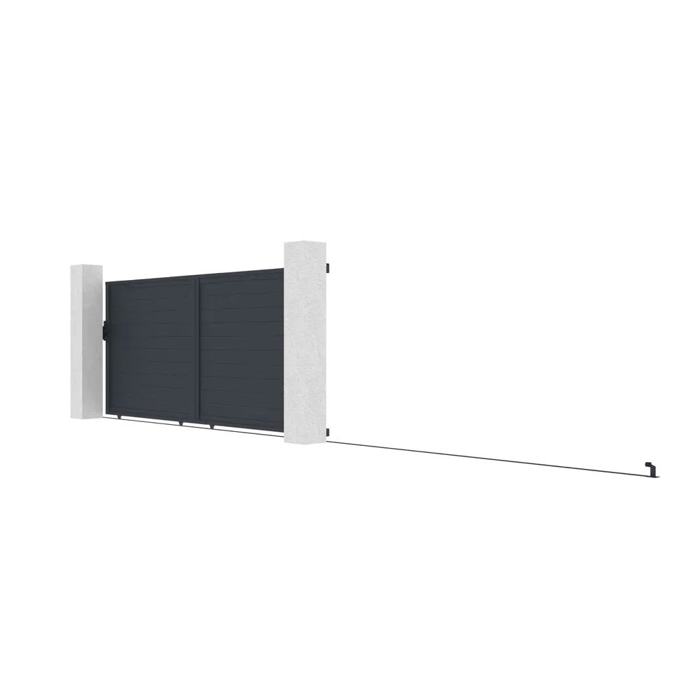 Cancello in alluminio scorrevole 392x173cm grigio freddo