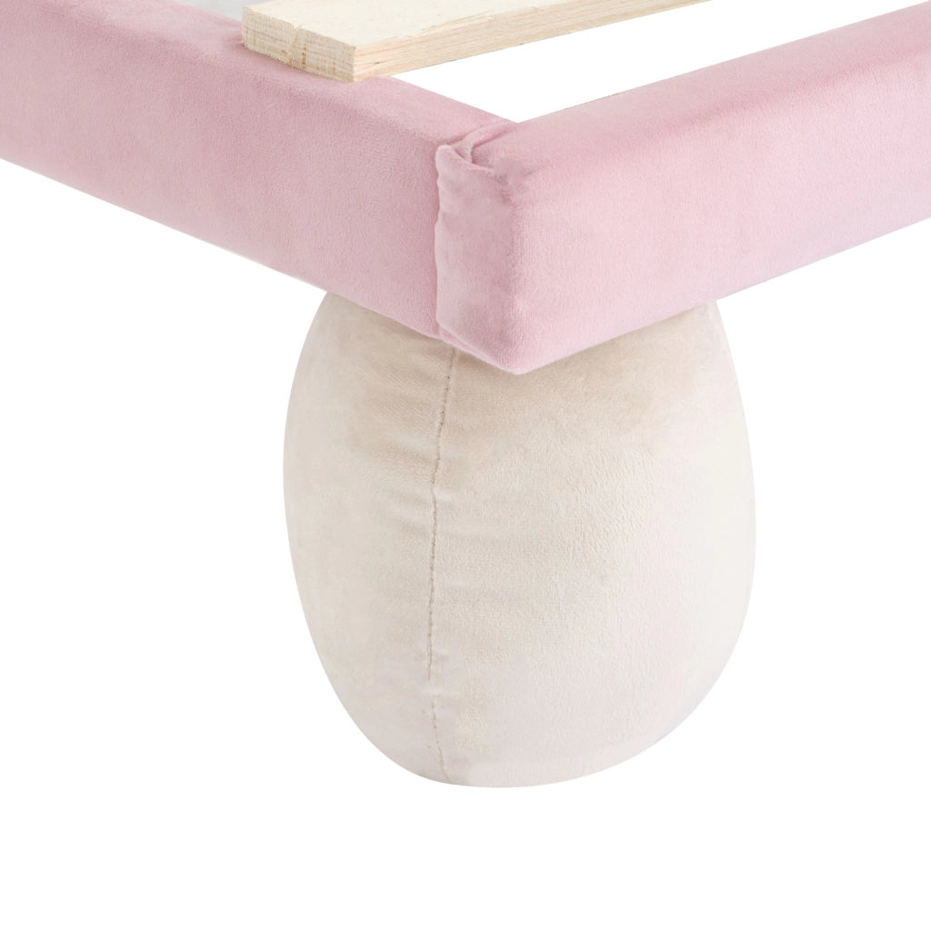 Letto singolo 90 ¡Á 200 cm con testiera imbottita LED multicolore in PU rosa e bianco con rete a doghe