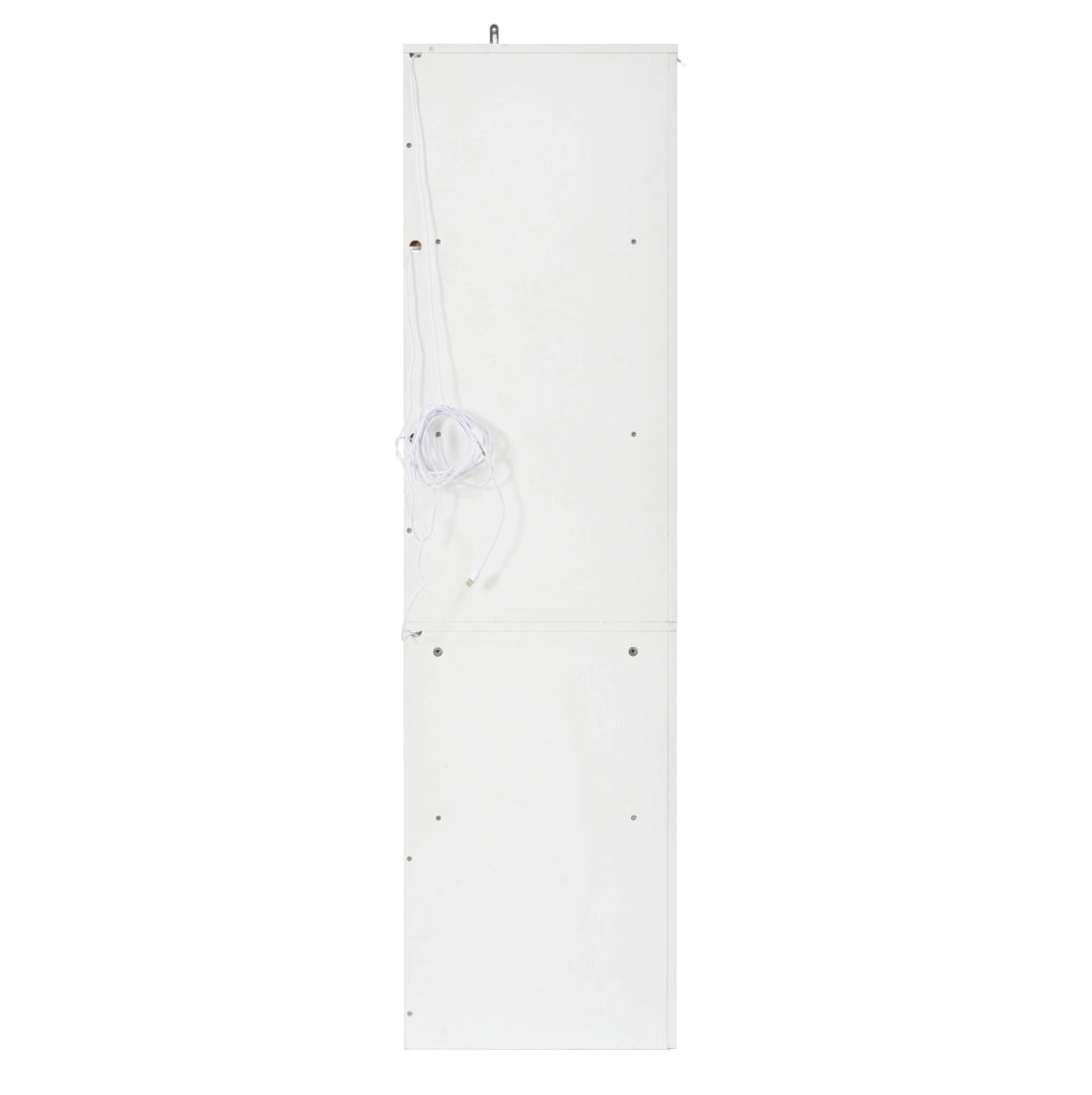 Scaffale angolare bianco 165 cm con LED e 2 cassetti