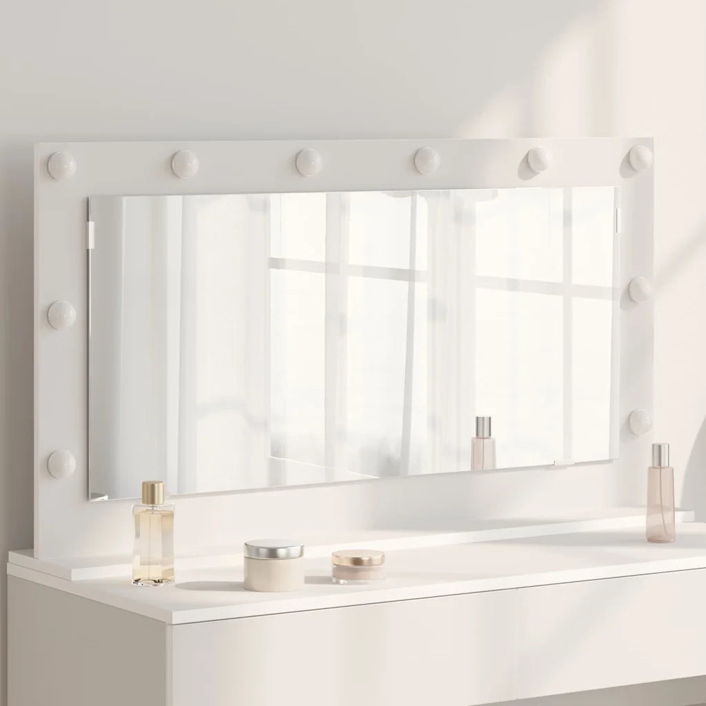 Specchio da Vanità Bianco 100 x 55 x 18 cm Rettangolare 868301
