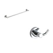Set da bagno cromato 2 accessori: porta asciugamani 52cm e doppio appendino | Hook