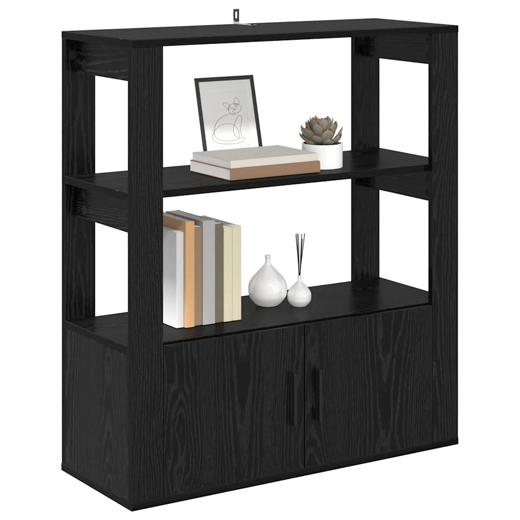Credenza Rovere nero 30 x 80 x 90 cm Legno multistrato 881095