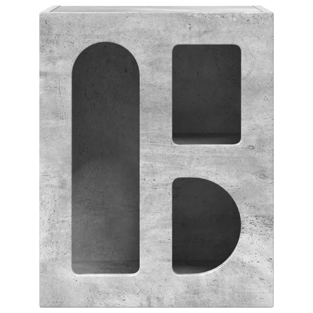 Comodino 2 pz-Set di 2 Tavolino da notte Grigio cemento 40 x 35 x 50 cm Legno multistrato