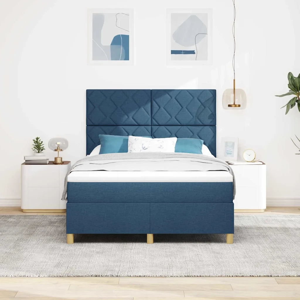 Letto a molle con materasso Blu 140 x 190 cm Tessuto 3343179