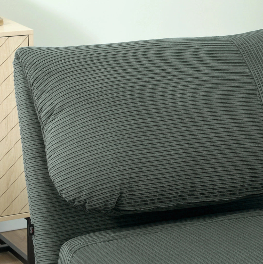 Poltrona Letto 2-in-1 con Schienale Regolabile e Rivestimento in Velluto Verde 82x89x83 cm