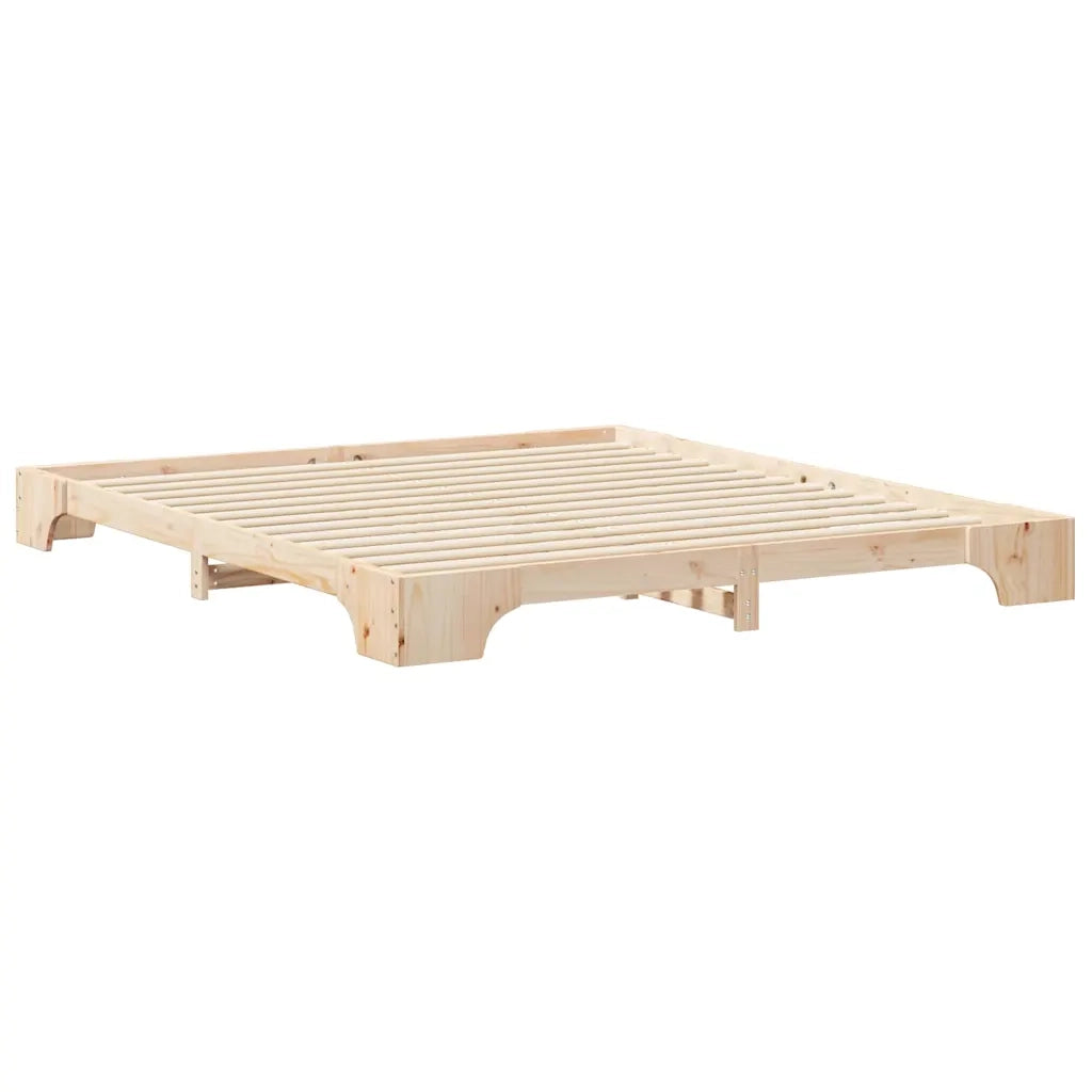 Struttura del letto Marrone 200 x 210 cm Pino massello 872908