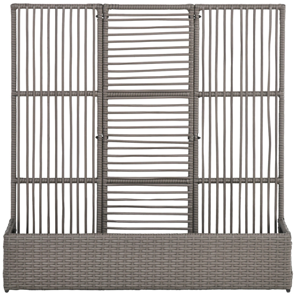 Fioriera con Spaliera ¨C Xylo ¨C Polyrattan Grigio 103x29x103 cm