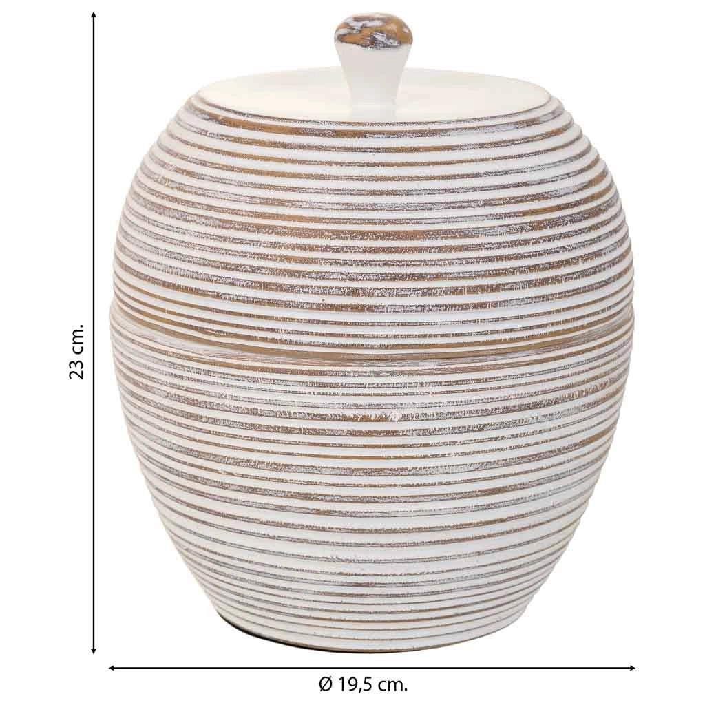 Scatola decorativa in poliresina bianca 19,5x19,5x23h cm