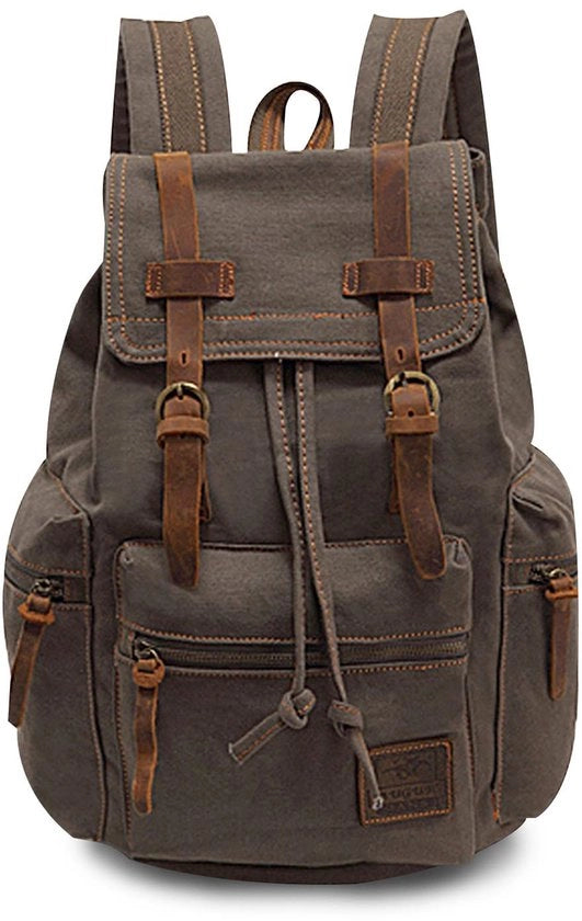 Borsa a Spalla in Canapa per Ragazze, Borsa per Laptop 15,6 Pollici, Borsa per Uomo e Donna, Borsa per Scuola, Borsa per Lavoro, Viaggio, Campeggio, Verde
