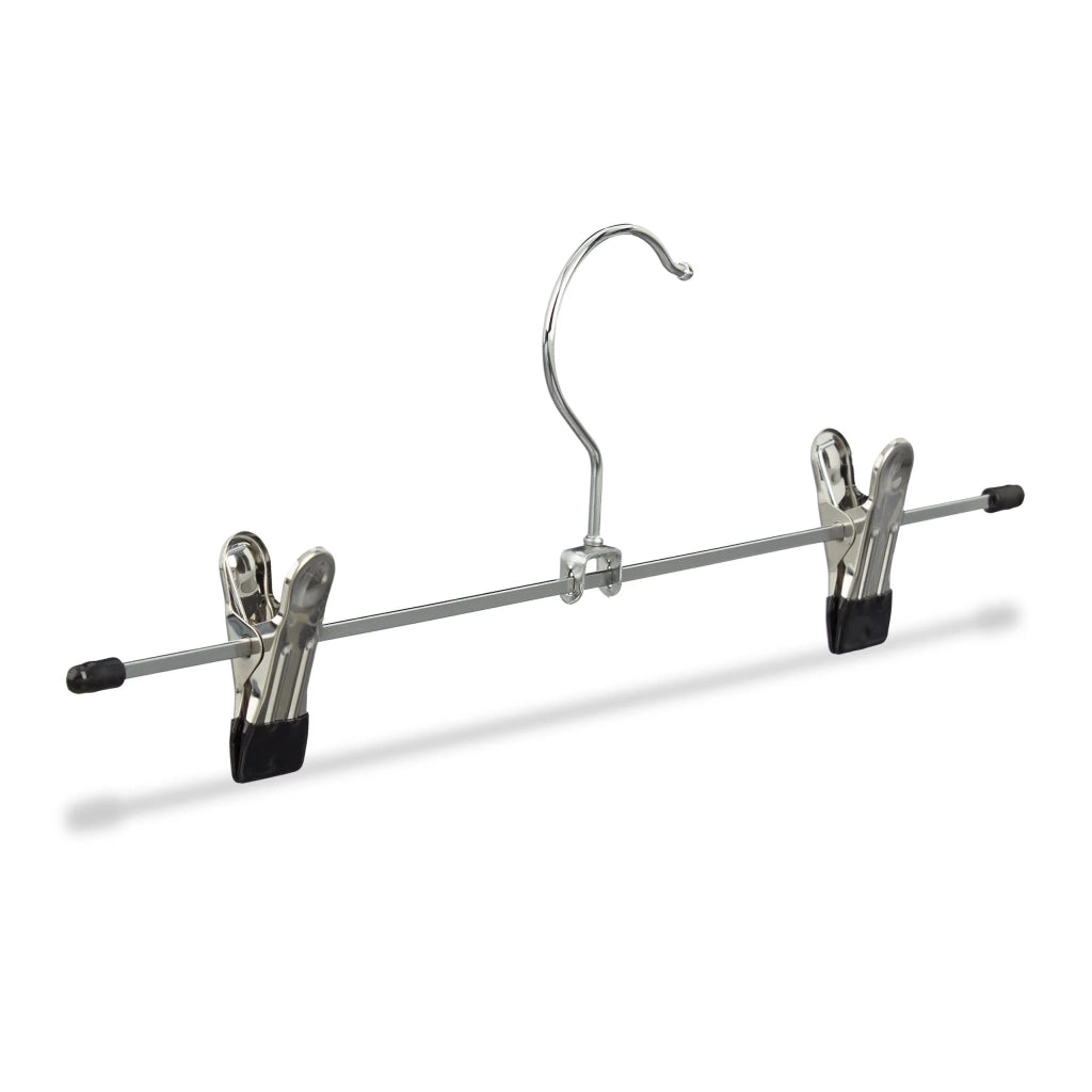Set di 10 grucce con mollette antiscivolo polivalenti 9 x 35,5 x 2,5 cm in ferro cromato nero 13_0006167