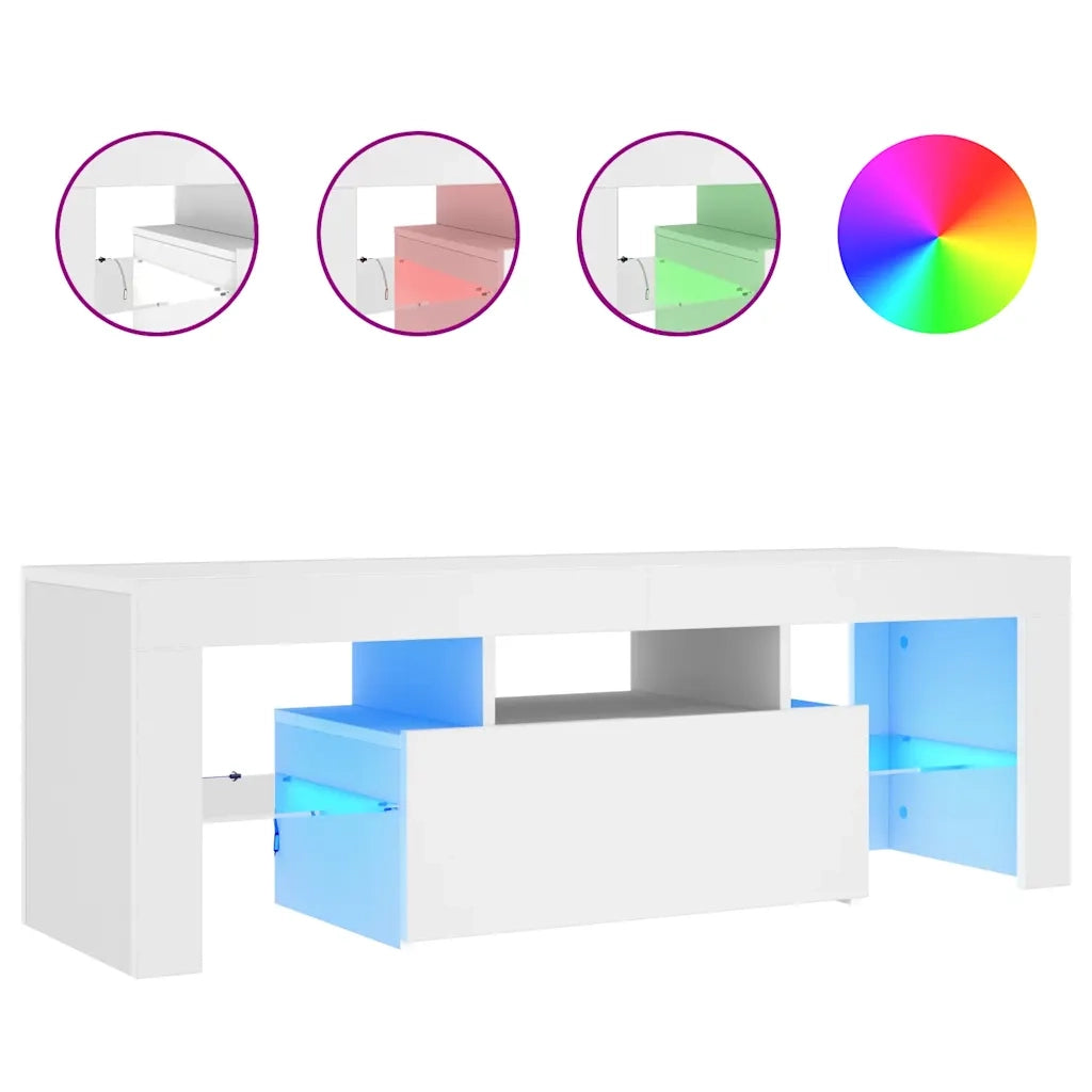 Mobile Porta TV con Luci LED Bianco 120x35x40 cm 804346