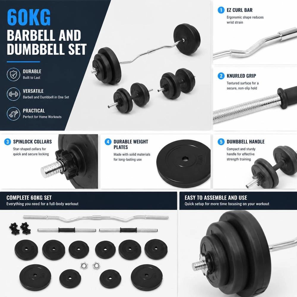 Barbell And Dumbbell With 60 Kg Weights