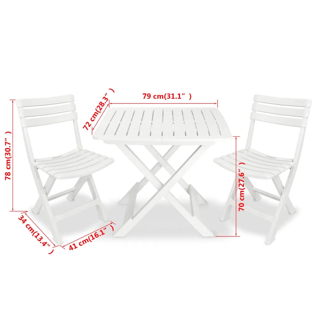 Set da Bistrot 3 pz in Plastica Bianco 43581
