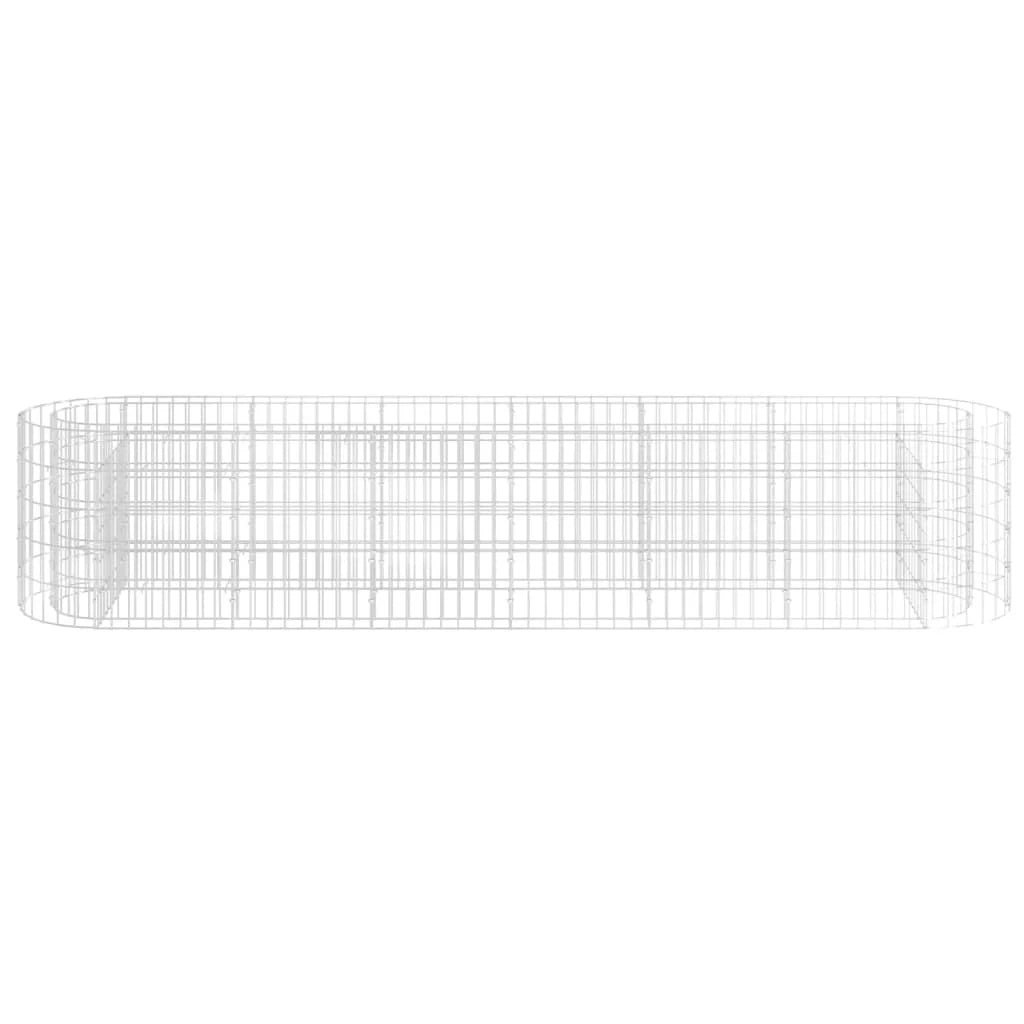Aiuola rialzata in gabbione di ferro zincato 260 x 50 x 50 cm Argento 02_0039911