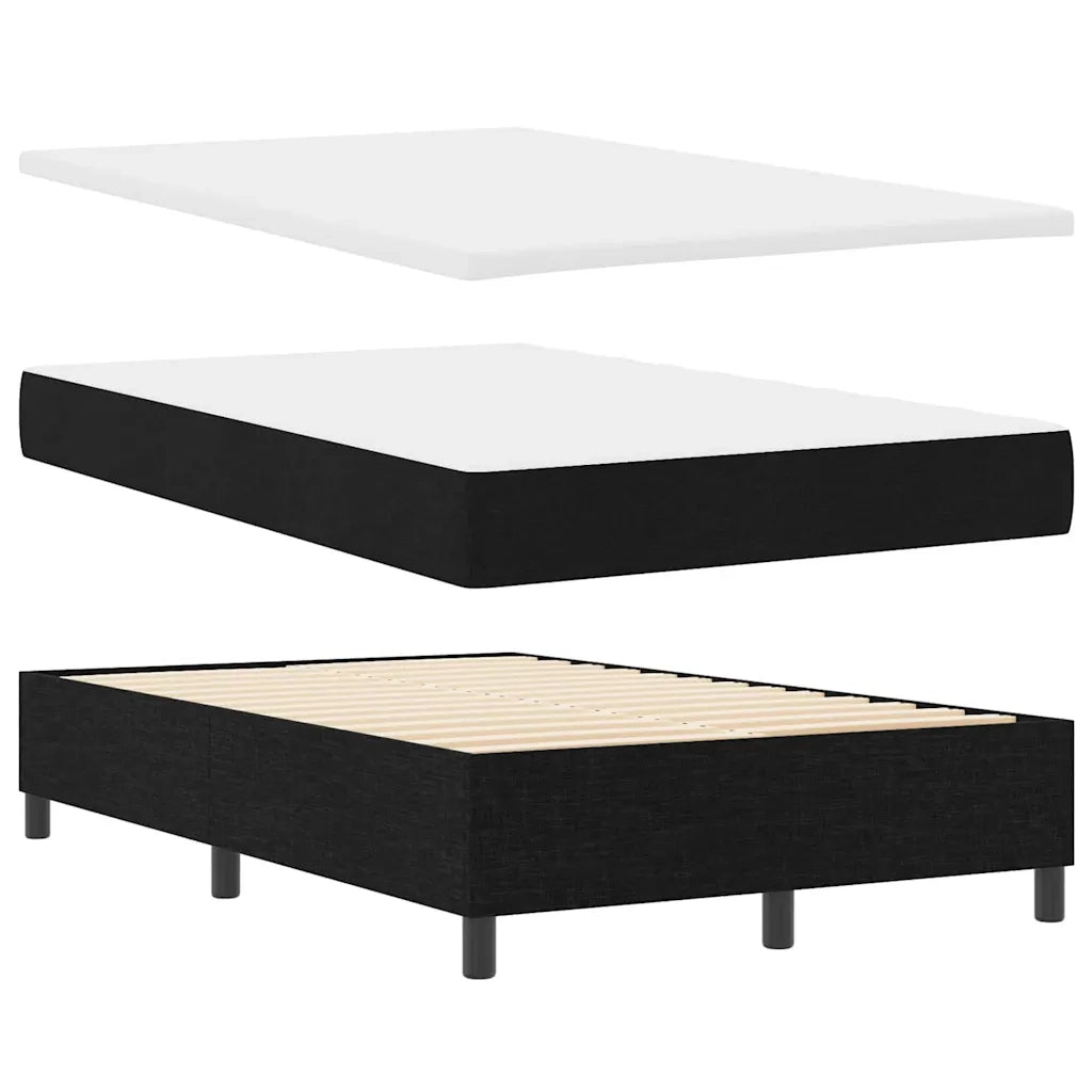 Letto a molle con materasso con led Nero 120 x 200 cm Tessuto