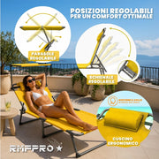 RMF PRO SET 2 LETTINI PIEGHEVOLE CON PARASOLE GIALLO