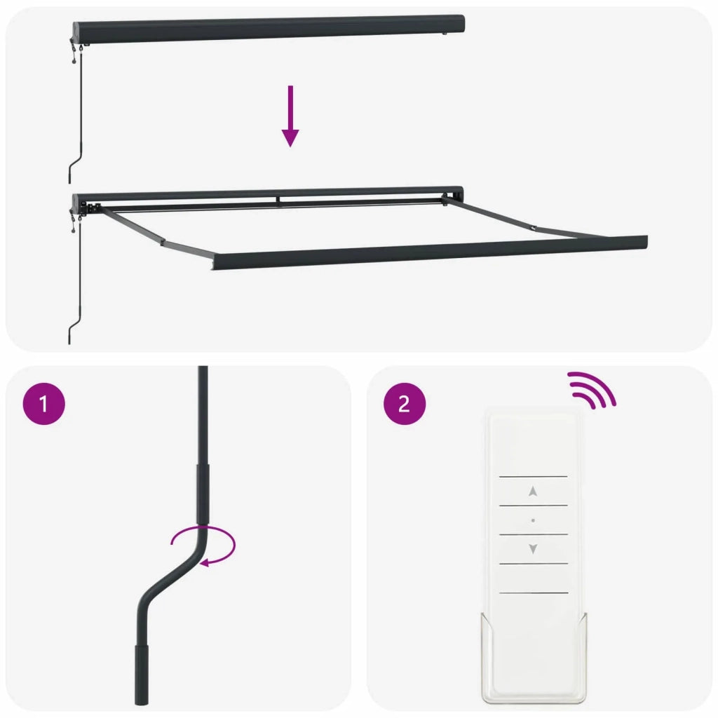 Tenda retrattile Grigio chiaro e bianco 400 × 300 cm 3426084