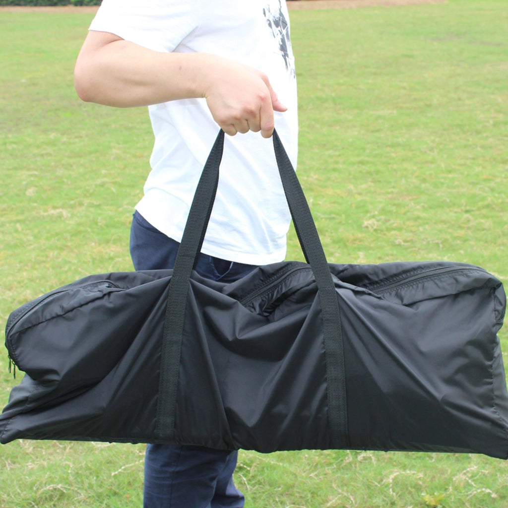 Porta da calcio pieghevole con rete e borsa, acciaio e nylon blu, 243,84 × 152,4 × 91,44 cm