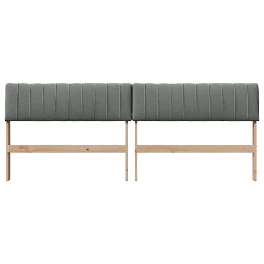 Testiera imbottita Grigio scuro 200 cm Pino massello 879210