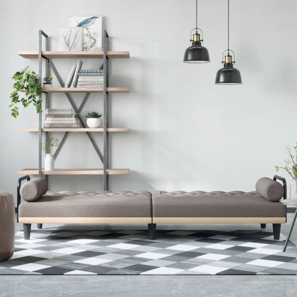 Divano letto | Sof¨¤ letto | Letto singolo con Braccioli Tortora in Tessuto
